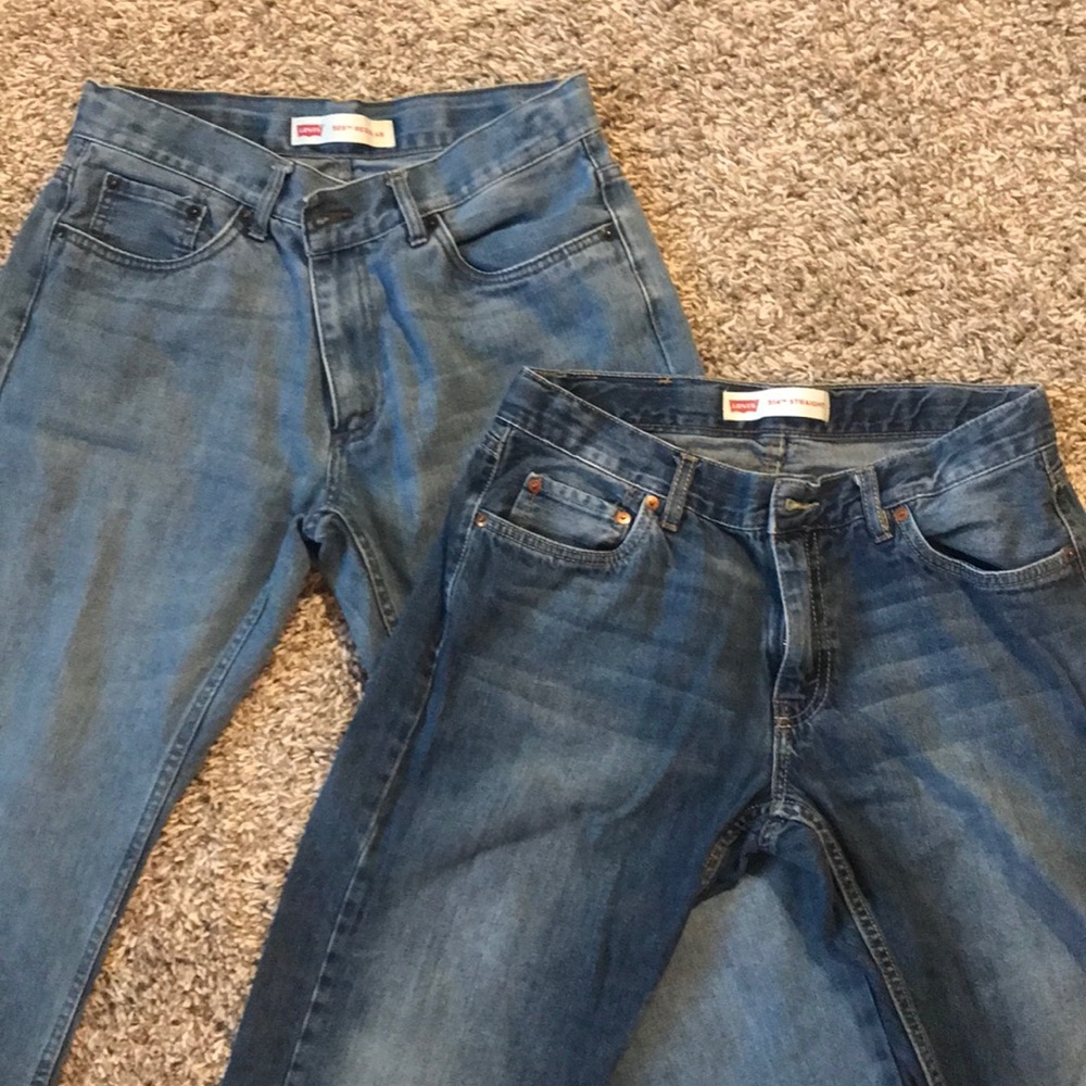 Boys Levi 505 & 514 Blue jeans 12 husky